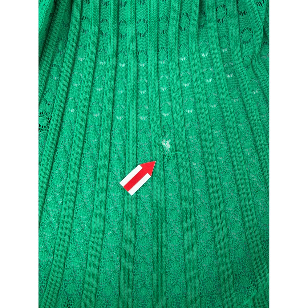 Sandro Green Ribbed Knit Collared Button Front Mi… - image 7